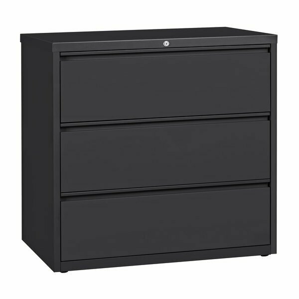 Hirsh Industries 17646 Charcoal Three-Drawer Lateral File Cabinet - 42'' x 18 5/8'' x 40 1/4'' 42017646
